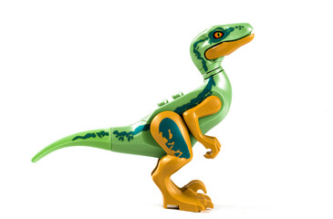 dinosaur toy on white background