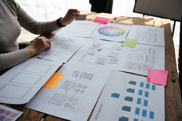 ux Graphic designer creative sketch planning application process development prototype wireframe...