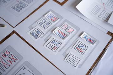 ux Graphic designer creative sketch planning application process development prototype wireframe...