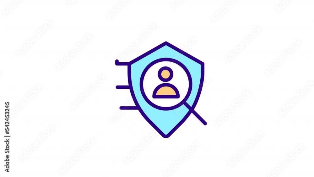 Poster animated access control color icon. confidentiality. personalized authentication. seamless loop hd v