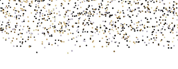 Golden serpentine confetti on transparent background. luxury isolated