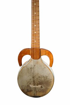 recommend clip art: Ancient Asian stringed musical instrument on a white background