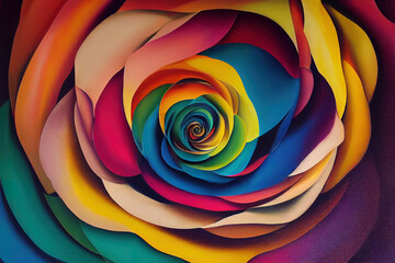 Fototapeta na wymiar Abstract multicoloured spiral rose flower