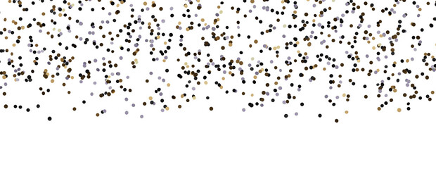 Golden confetti falling down isolated on transparent background..Glittering golden confetti png. Glittering golden confetti falls from above on transparent background. Celebrate festivals.