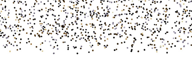 Golden confetti falling down isolated on transparent background..Glittering golden confetti png. Glittering golden confetti falls from above on transparent background. Celebrate festivals.