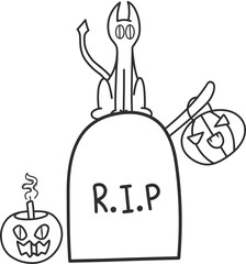 composition of elements for halloween vector version