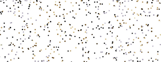 Golden confetti falling down isolated on transparent background.