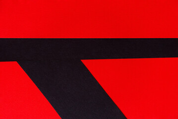 Abstract Paper geometric black, red background. Copy space, space for your text. Top view. February Black History Month.	