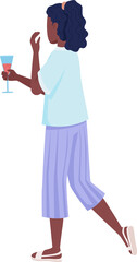 Amazed young lady semi flat color raster character. Standing figure. Full body person on white. Woman in casual outfit simple cartoon style illustration for web graphic design and animation