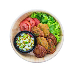 fish cakes Thai food isolated and save as to PNG file