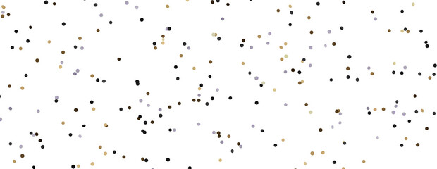 Golden confetti falling down isolated on transparent background.