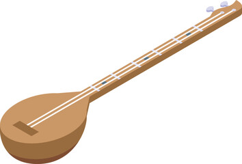 Musical instrument icon isometric vector. Travel city. Asian festival