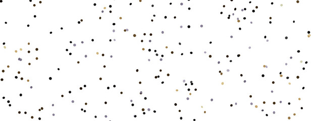 Golden confetti falling down isolated on transparent background.