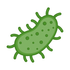 Fototapeta premium Microbe Sign Emoji Icon Illustration. Virus Vector Symbol Emoticon Design Clip Art Sign Comic Style.