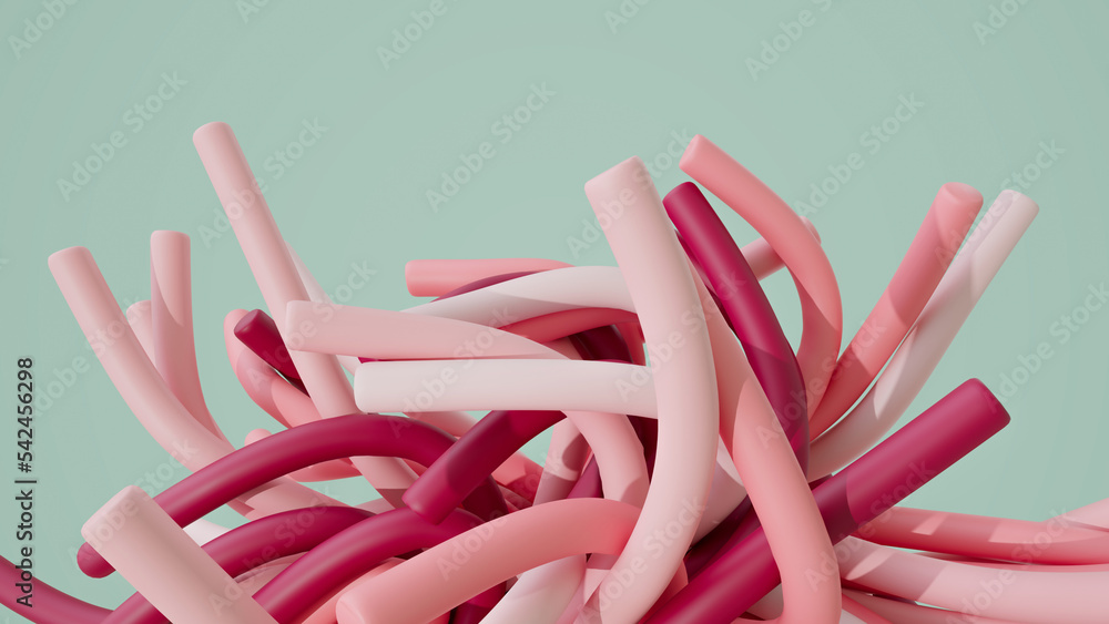 Poster abstract color soft sticks. fun background. 3d rendering