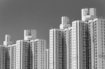 High rise residential building of public estate in Hong Kong city