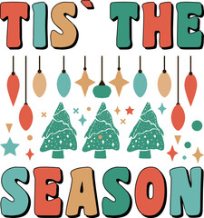 Christmas Funny Quotes Colorful Vintage Xmas Design. Holiday Decoration Design. Christmas Party Decoration Design. Christmas Costume Typography Design.