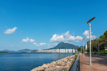 Seaside promenade in Hong Kong city © leeyiutung