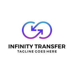 Infinity transfer logo design vector illustration