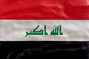 Naklejka premium National flag of Iraq. Background with flag of Iraq