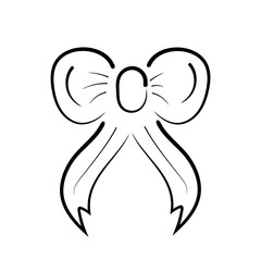Vector hand drawn bow in doodle style.