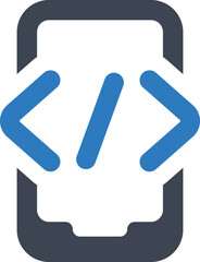 Mobile coding development icon