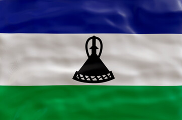 National flag  of Lesotho. Background  with flag  of Lesotho