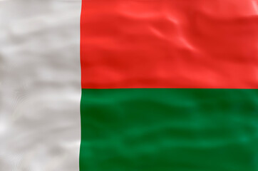 National flag  of Madagascar. Background  with flag  of Madagascar