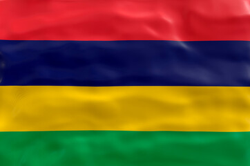 National flag  of Mauritius. Background  with flag  of Mauritius.