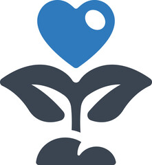 Growth love icon