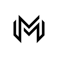 Abstract MM initials monogram logo design, icon for business, template, simple, elegant