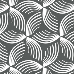 Linear vector pattern, repeating linear leaves and flower in monochrome styles, pattern is clean for fabric, printing, wallpaper. Pattern is on swatches panel