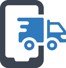 Mobile track cargo icon