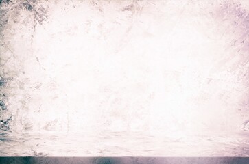 White Grunge Concrete Table and Wall Background, Suitable for Product Presentation Backdrop, Display, and Mock up.
