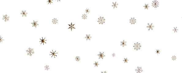 Christmas theme, golden openwork shiny snowflakes, star