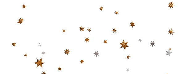 Christmas theme, golden openwork shiny snowflakes, star