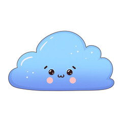 Kawaii Cloud on transparent background