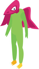 Monster icon isometric vector. Space alien. Animal planet