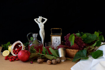 still life with wine