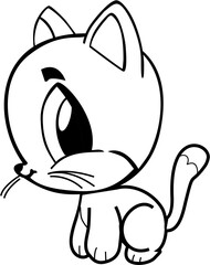 Cute kitten looks at you