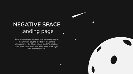 negative space landing page