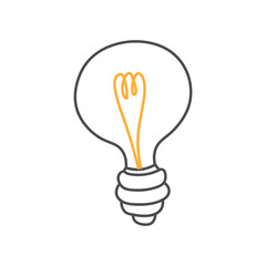 Light bulb. Business doodle.