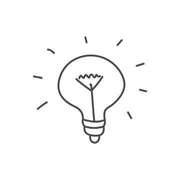 Light bulb. Business doodle.