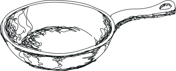 hand drawn vector illustration of a frying pan