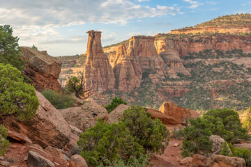 Early morning hike at the Colorado National Monument in Grand Junction, Colorado- Monument Valley...