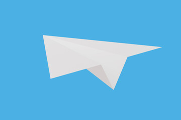 The white paperplane flying up to the sky, start up business concept.