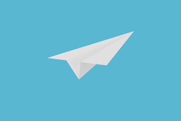 The white paperplane flying up to the sky, start up business concept.