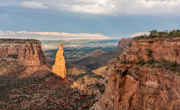 Evening light at Colorado National Monument in Grand Junction, Colorado- Independence Monument view 