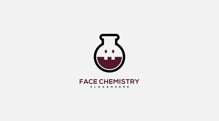Face Lab vector logo design template illustration