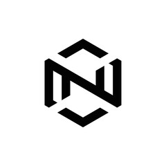 Abstract N 2N initials monogram logo design, icon for business, template, simple, elegant